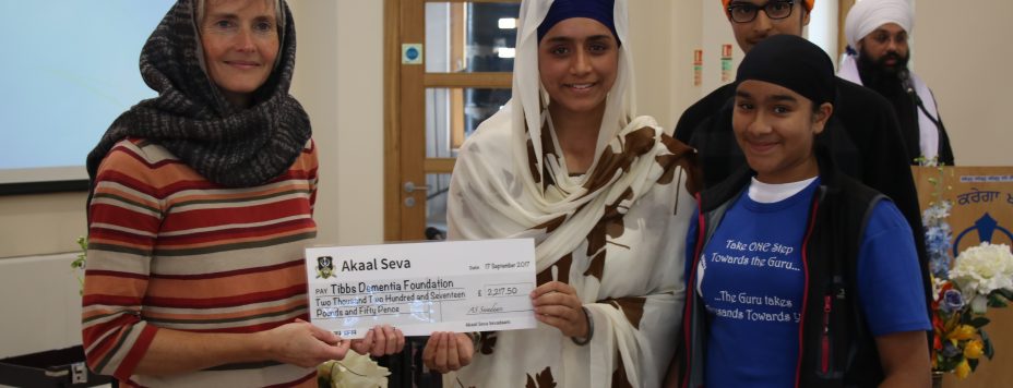 Akaal Seva Volunteers donate to Tibbs Dementia